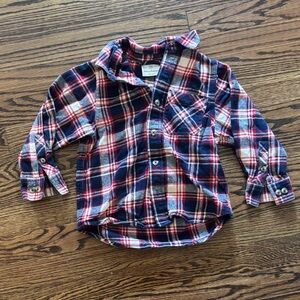 Hanna Andersson 100% Cotton Plaid Flannel Shirt, 100 cm (size 4)